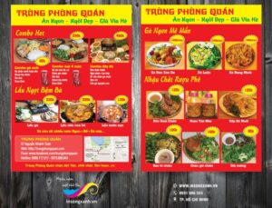 tờ rơi quán ăn trung phụng
