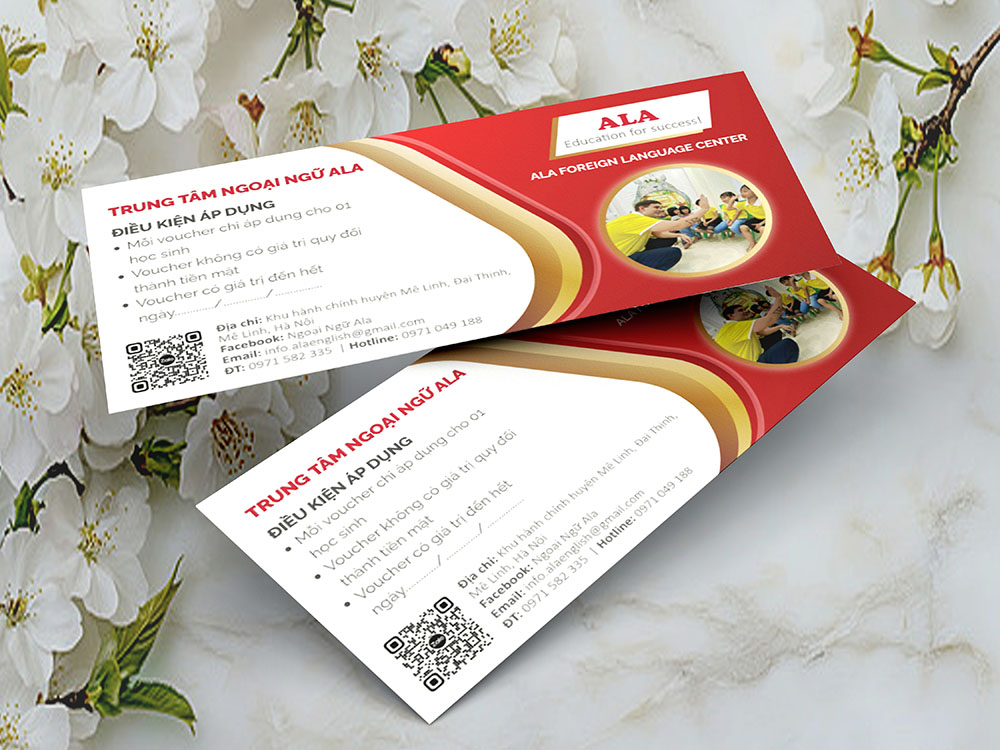 In Voucher Cho Trung Tâm Anh Ngữ