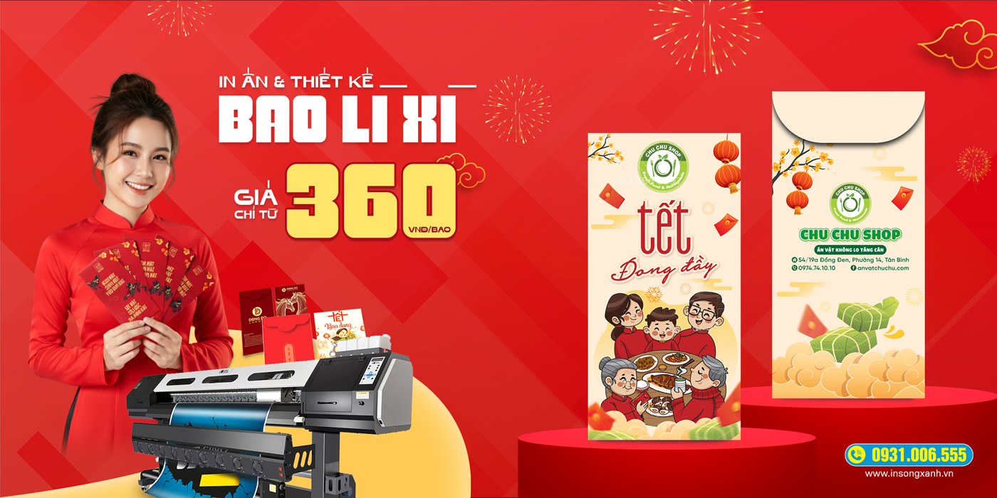 Dịch vụ in bao lì xì Tết 2026 tại Tân Bình