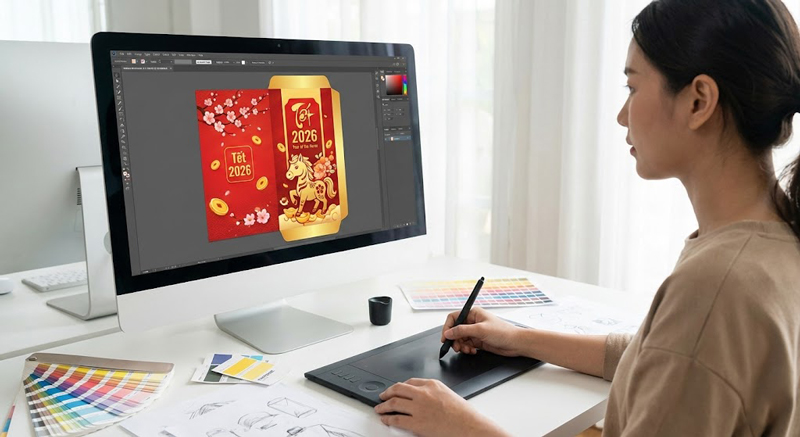 Thiết kế bao lì xì Tết theo yêu cầu