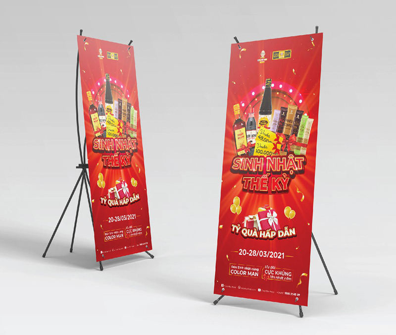 in standee quảng cáo khai trương lấy nhanh