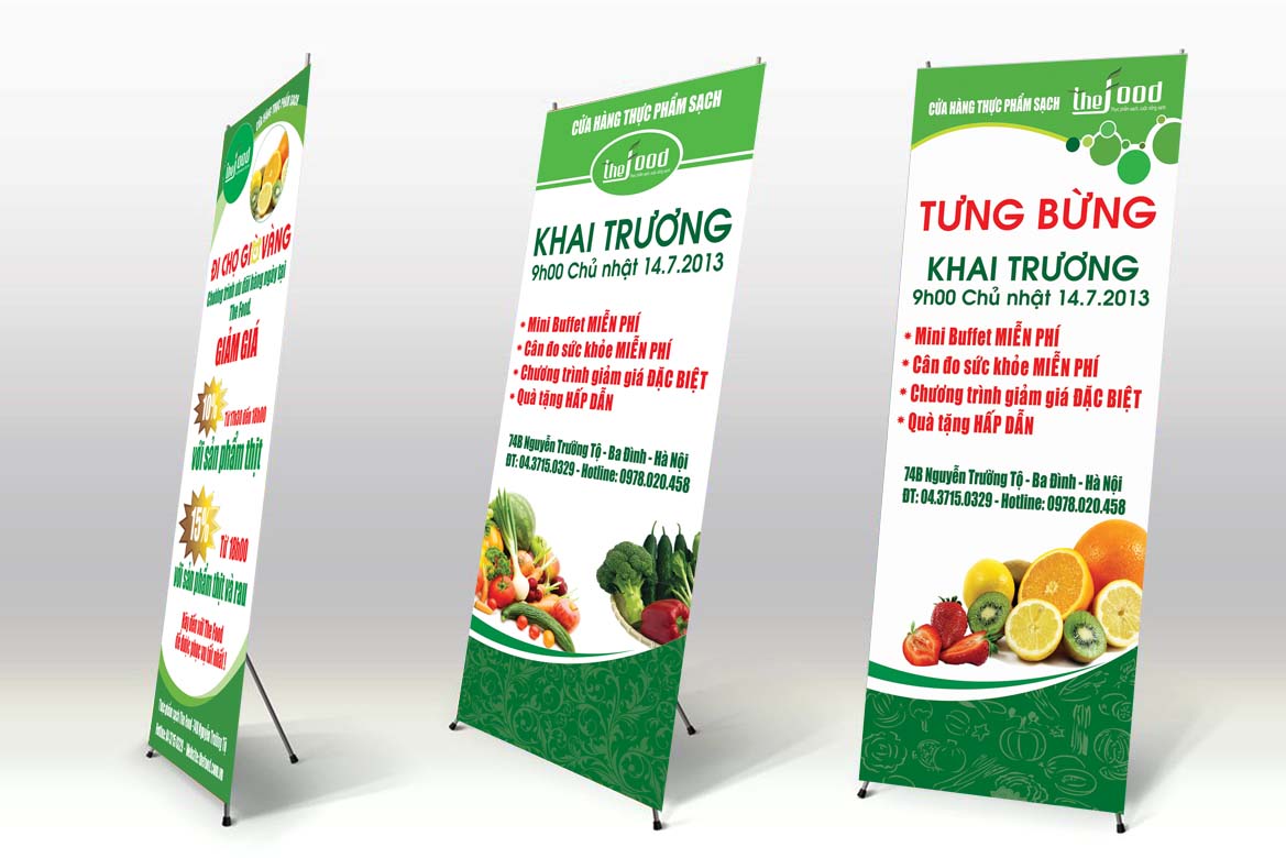 in standee quảng cáo khai trương lấy nhanh